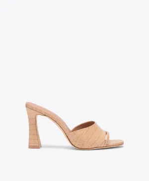 Roxanne 90 Buff Embossed Leather Sandals