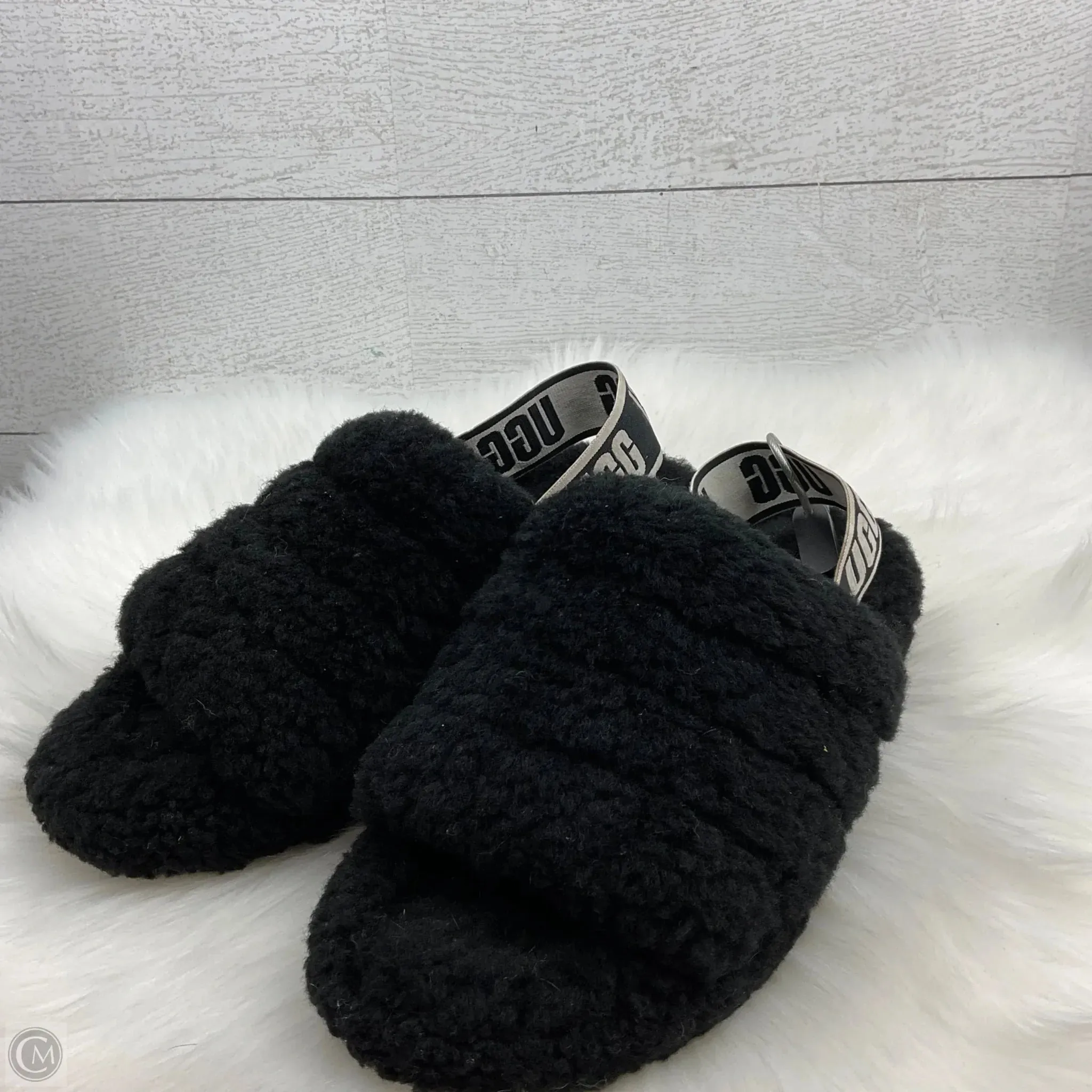 Sandals Designer By Ugg In Black, Size: 8