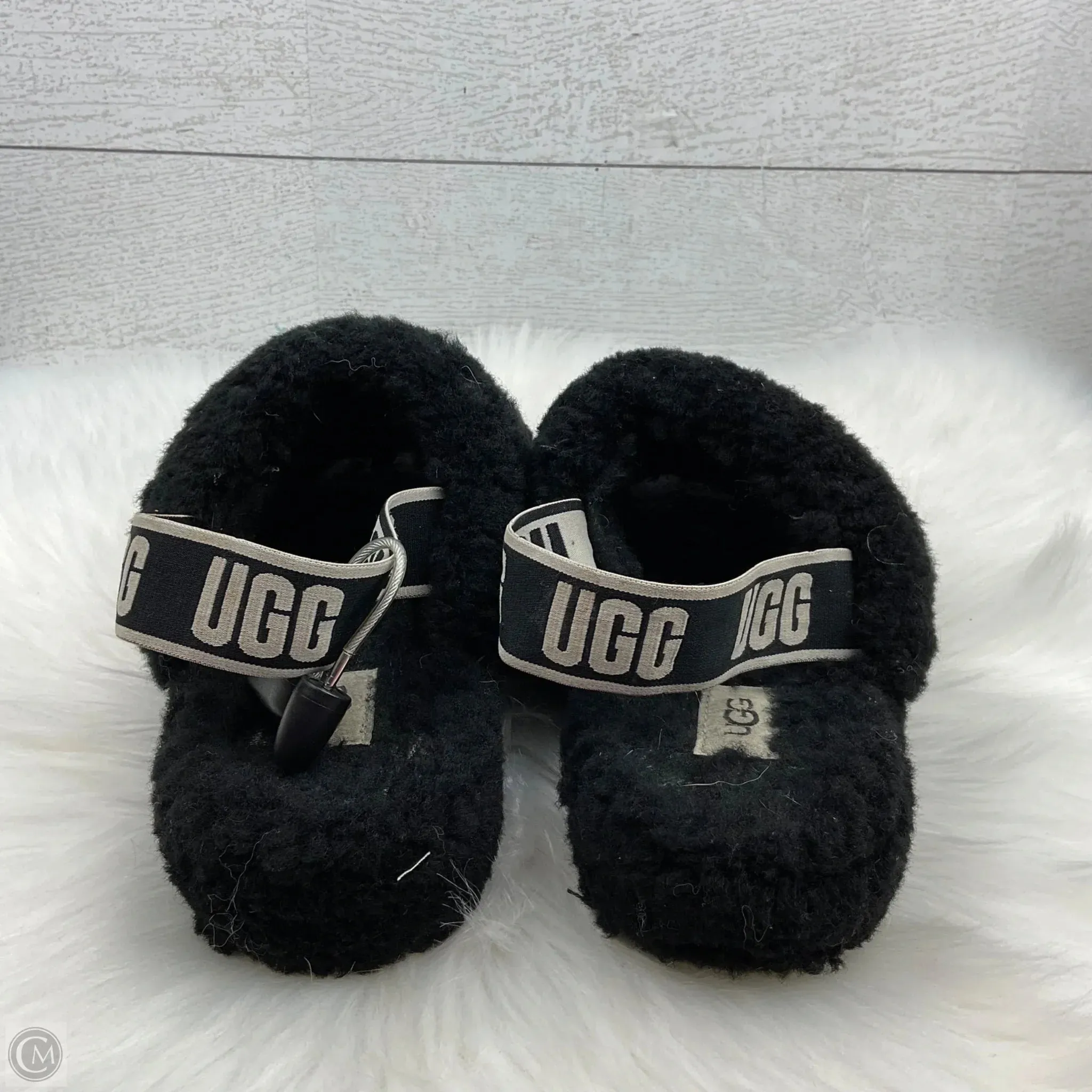Sandals Designer By Ugg In Black, Size: 8