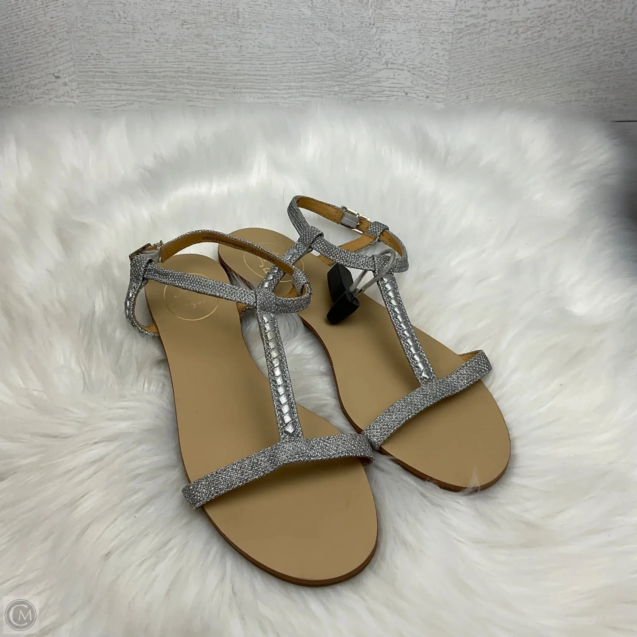 Sandals Flats By Jack Rogers In Silver, Size: 9