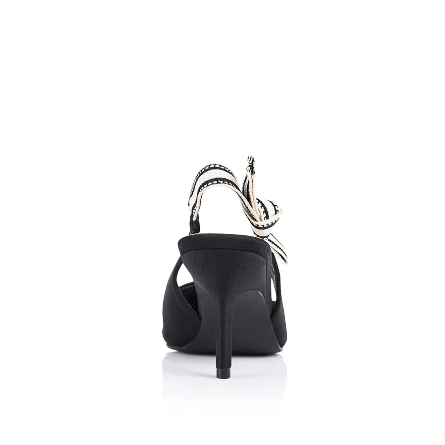 Shaan Slingback Stilettos - Black Knit