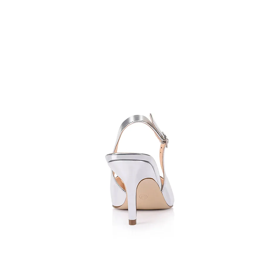 Shayley Slingback Stilettos - Silver Mirror