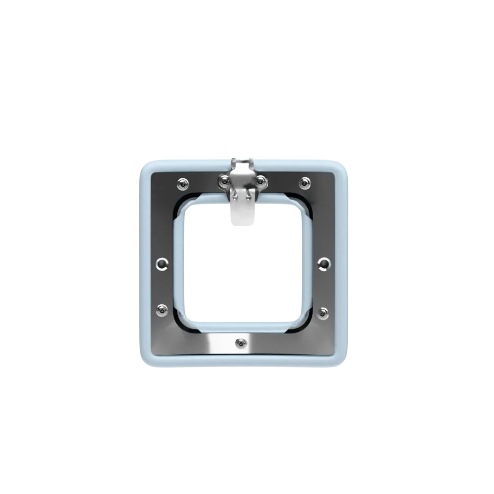 Square Baby Blue Leather Toe Clip