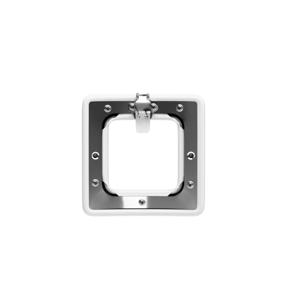 Square White Leather Toe Clip