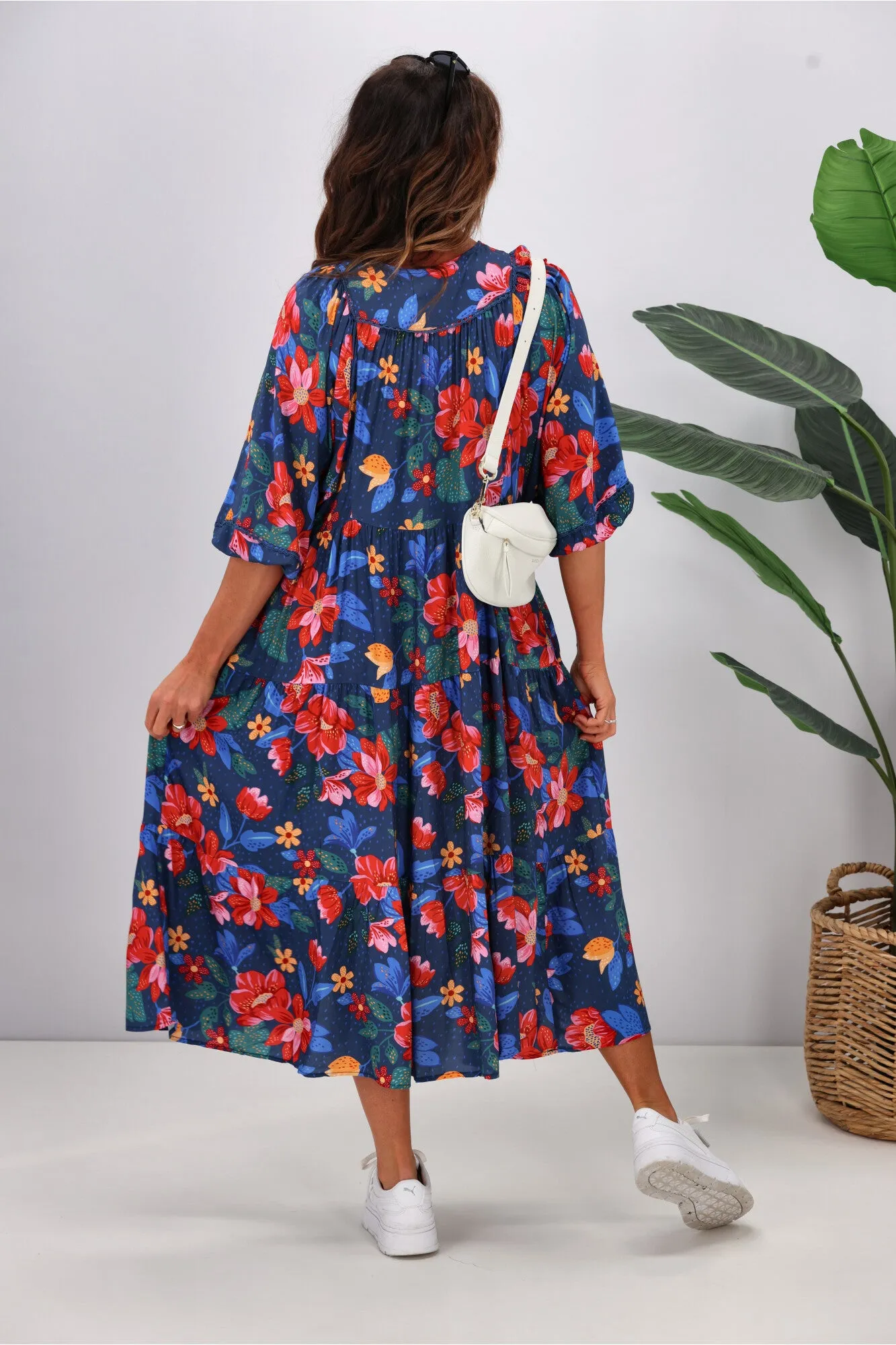 Sunday Boho Ashley Dress Navy Floral