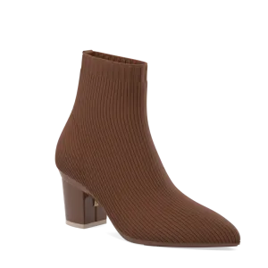 The Bootie Walnut Knit   Block Heel Kit 3 Walnut - FINAL SALE