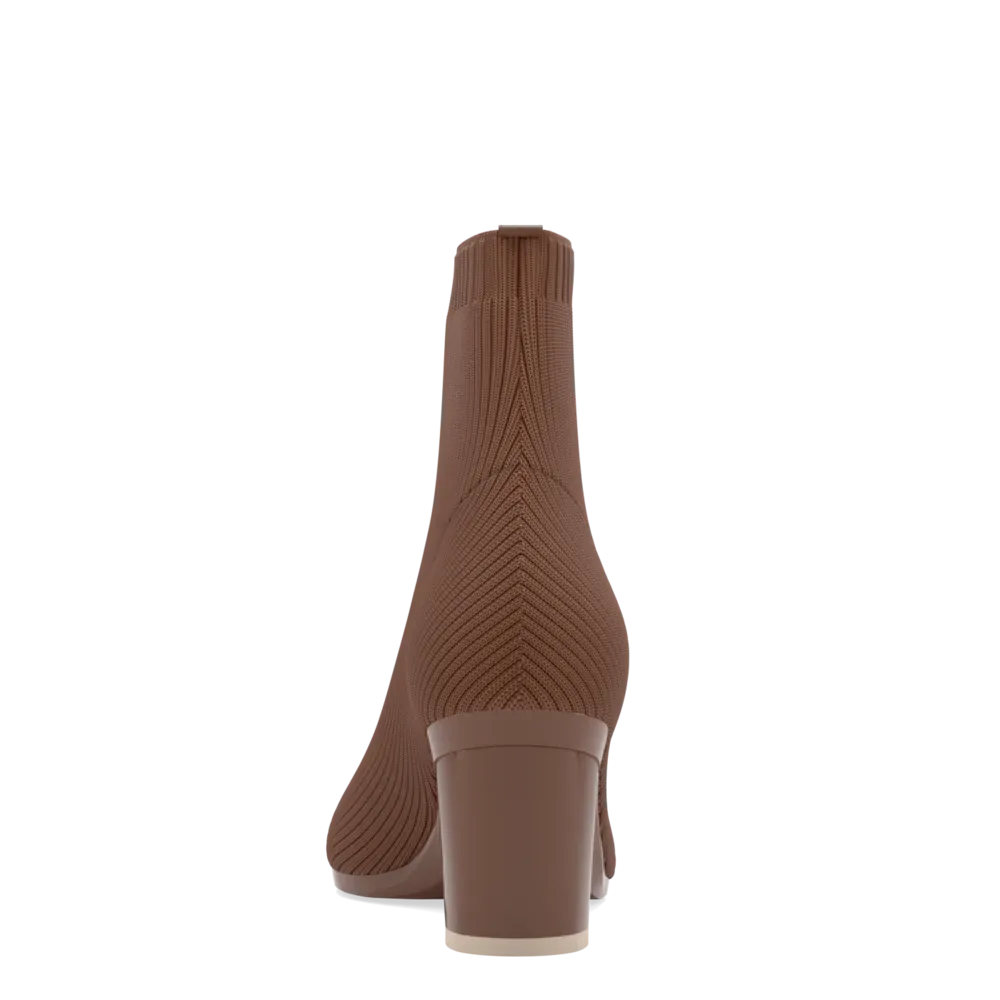 The Bootie Walnut Knit   Block Heel Kit 3 Walnut - FINAL SALE