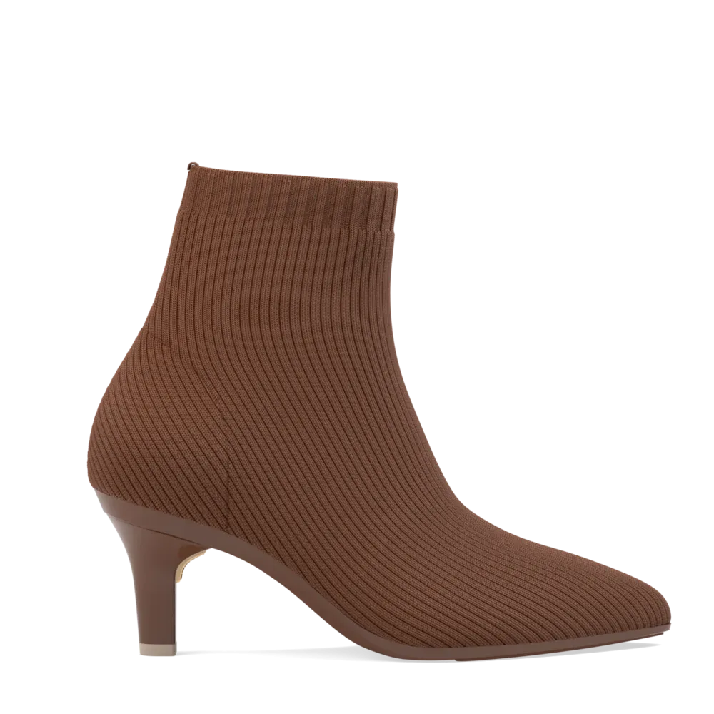 The Bootie Walnut Knit   Stiletto Heel Kit 3 Walnut - FINAL SALE