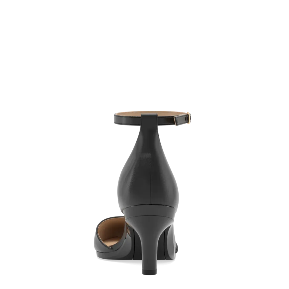 The D'Orsay Coal Satin   Stiletto Heel Kit 3 Coal - FINAL SALE