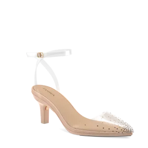 The D'Orsay - Sand Transparent Rhinestone   Stiletto Heel Kit 3 Sand - FINAL SALE