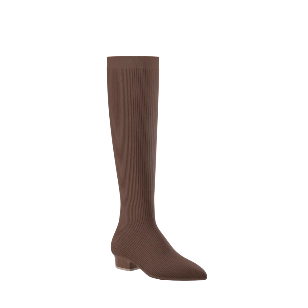 The Knee High Boot Walnut Knit   Stiletto Heel Kit 3 Walnut - FINAL SALE