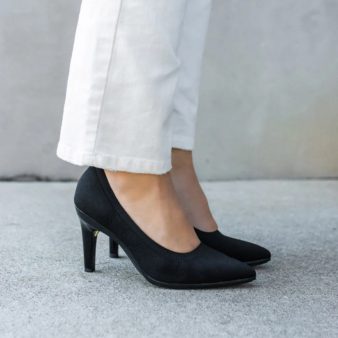 The Pump - Coal Knit   Stiletto Heel Kit 4 Coal - FINAL SALE