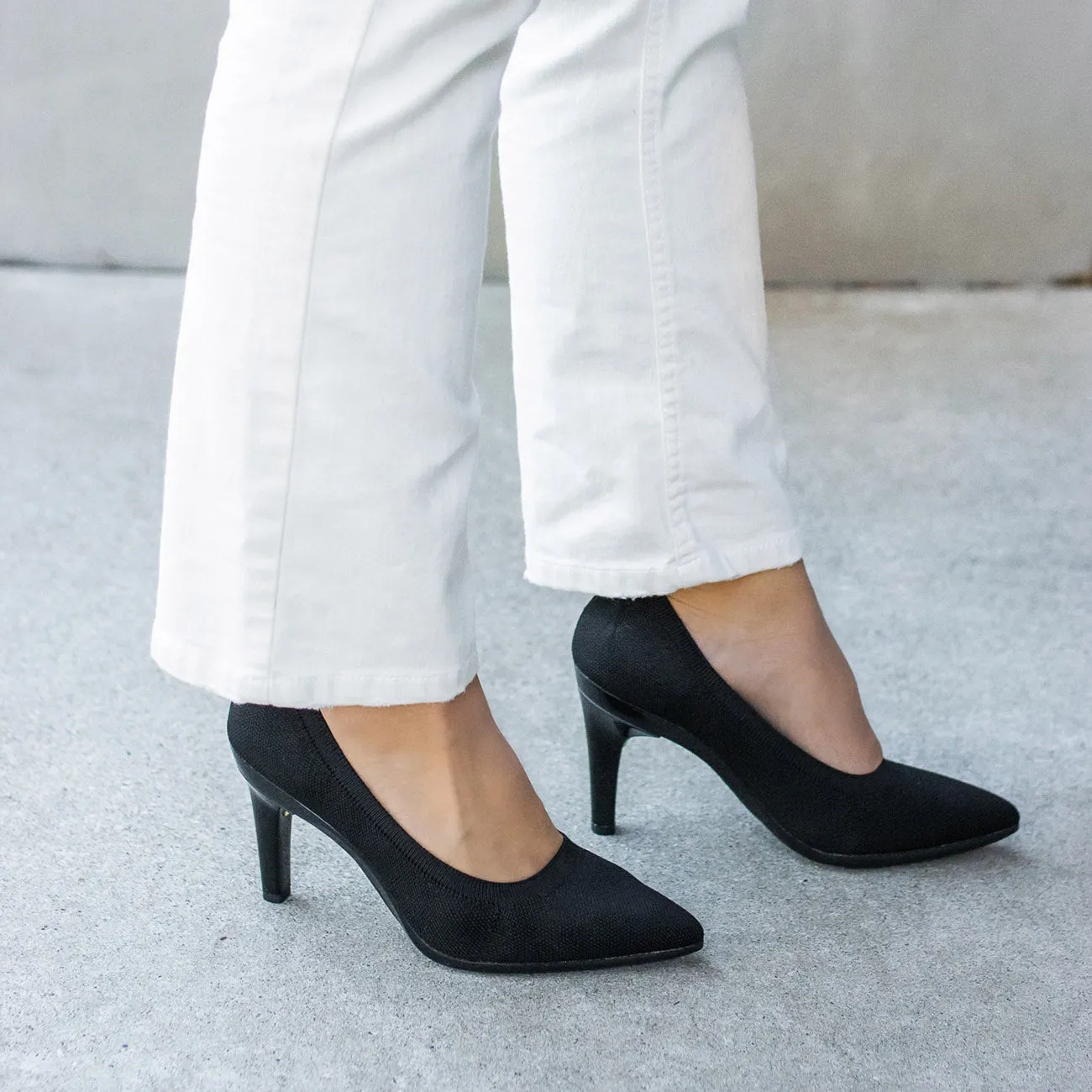 The Pump - Coal Knit   Stiletto Heel Kit 4 Coal - FINAL SALE