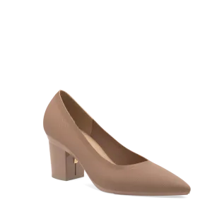 The Pump - Latte Knit   Block Heel Kit 3 Latte - FINAL SALE