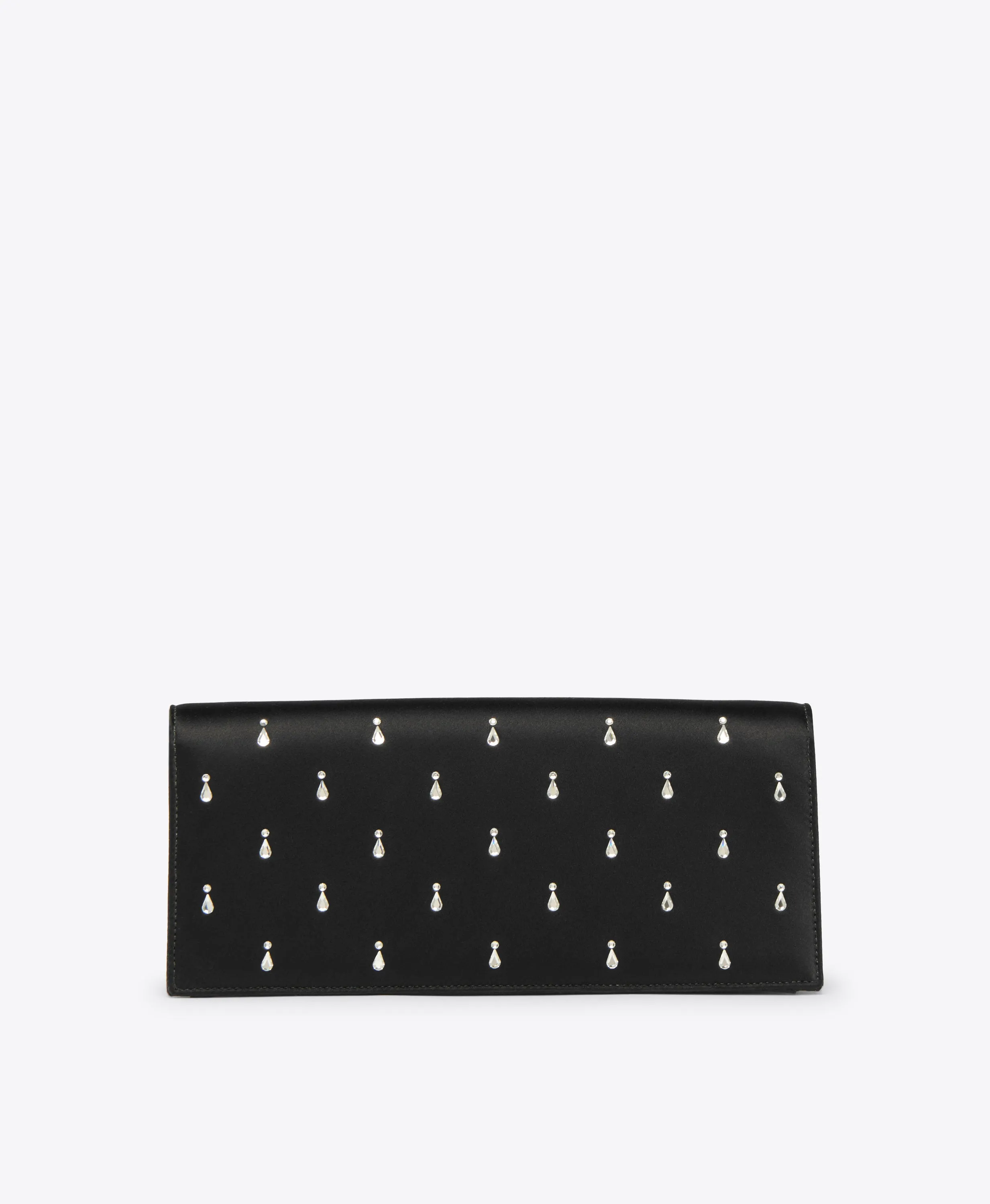 Vivien Black Satin Embellished Clutch Bag