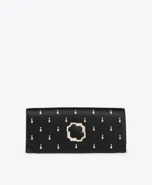 Vivien Black Satin Embellished Clutch Bag