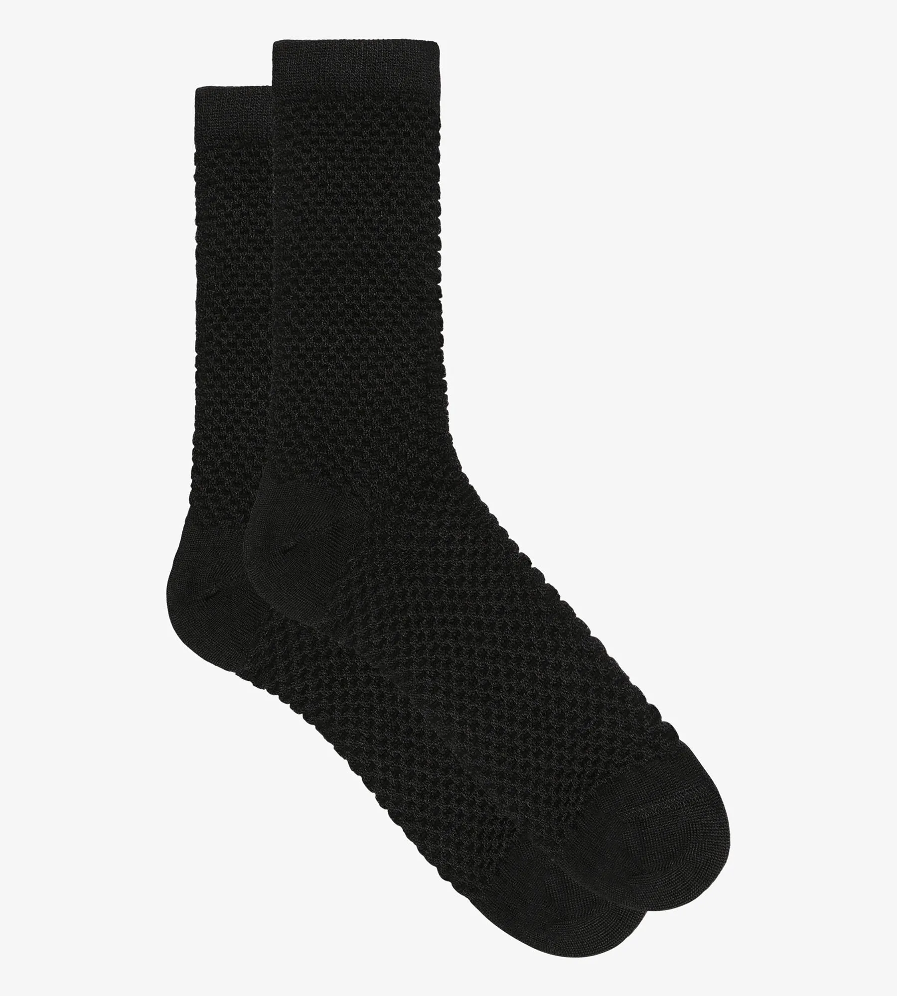 Women's socks in black viscose with embossed effect Dim Style