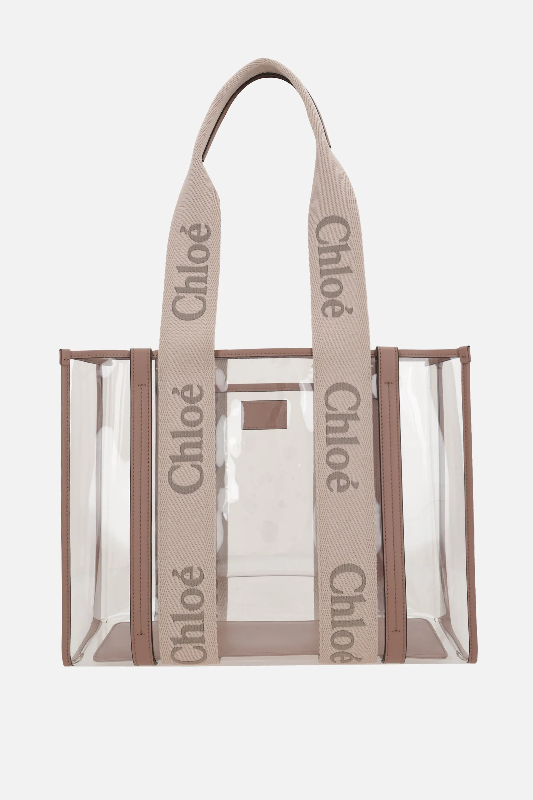Woody medium tote bag in rubber and leather